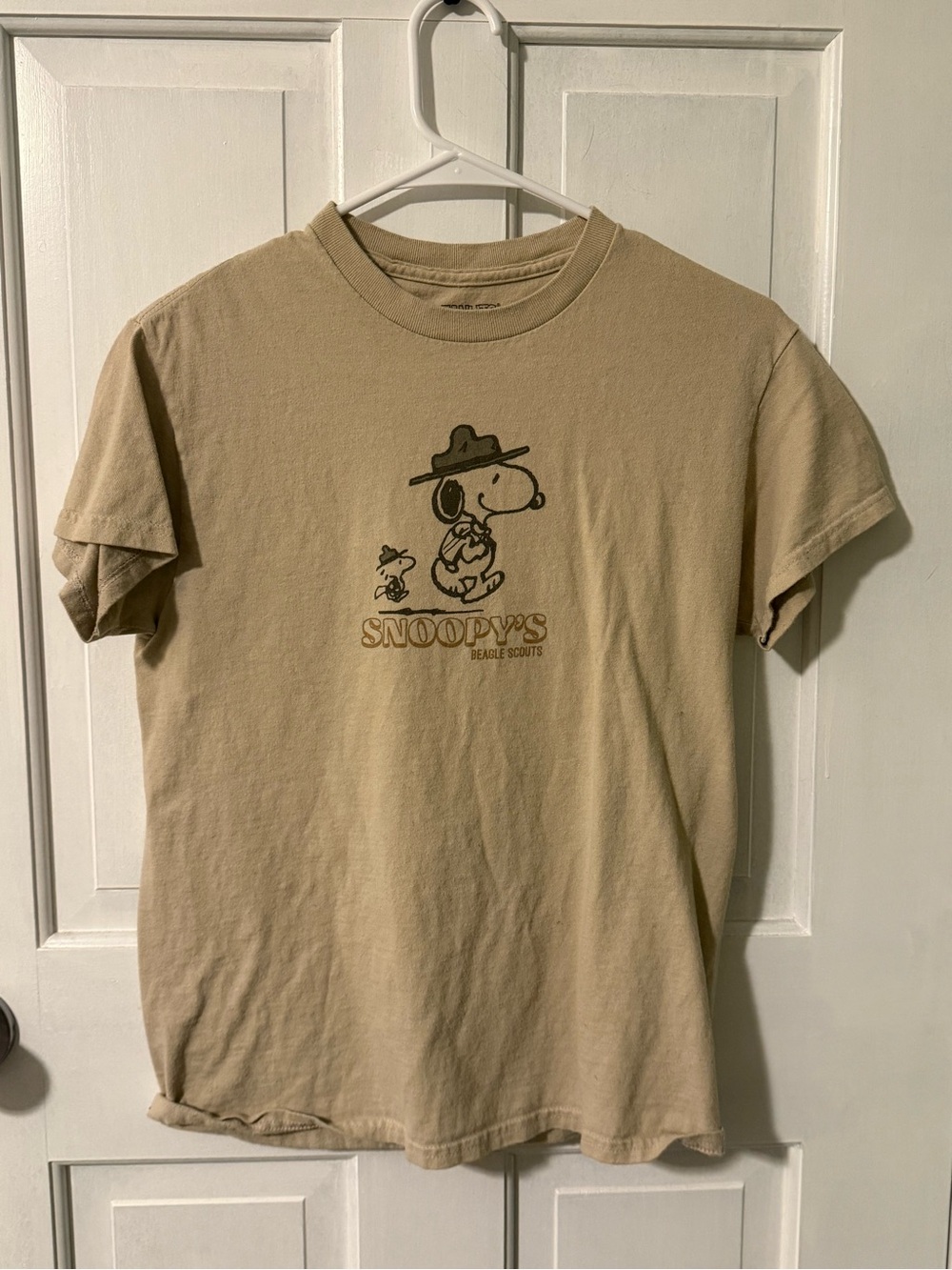Peanuts Tan Snoopy Beagle Scouts Short Sleeve Tee